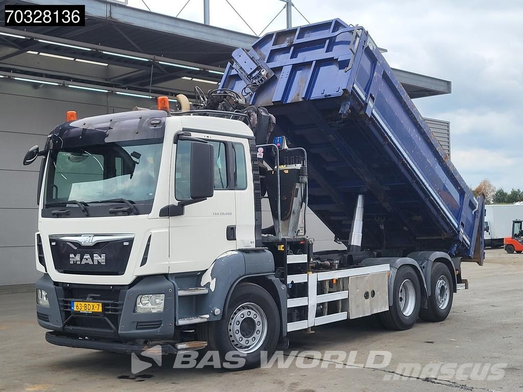 MAN TGS 28.360 TGS 6X2 NL-Truck HMF 1643 Z2 Crane 13m3 شاحنات قلابة