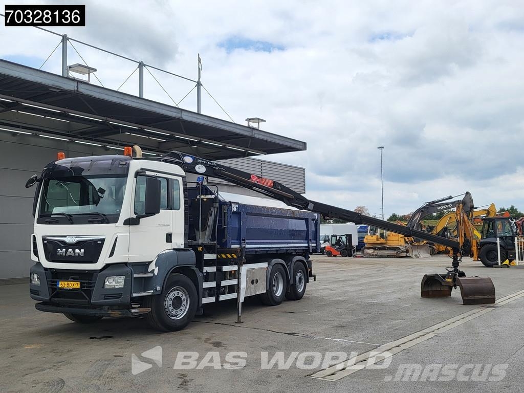 MAN TGS 28.360 TGS 6X2 NL-Truck HMF 1643 Z2 Crane 13m3 شاحنات قلابة