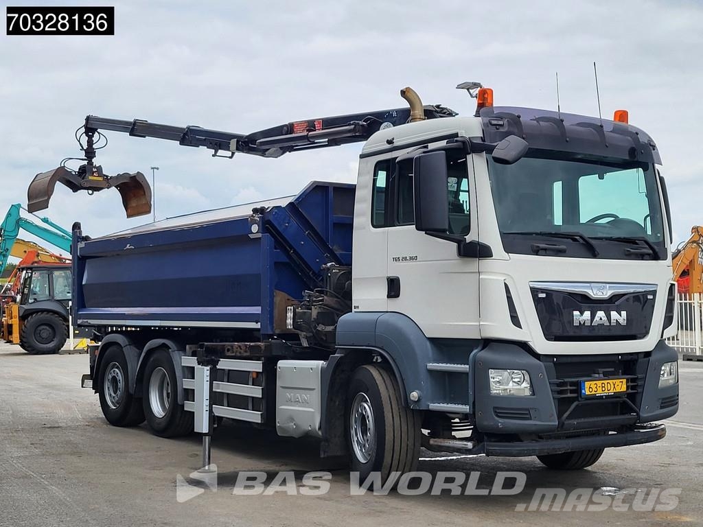 MAN TGS 28.360 TGS 6X2 NL-Truck HMF 1643 Z2 Crane 13m3 شاحنات قلابة