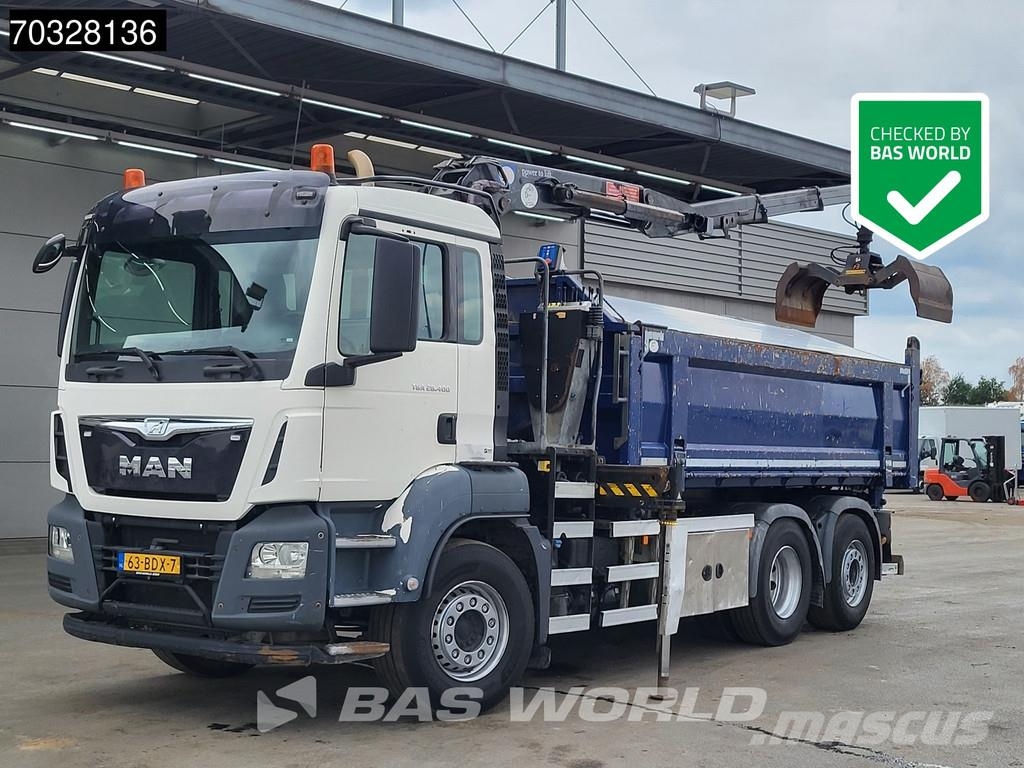 MAN TGS 28.360 TGS 6X2 NL-Truck HMF 1643 Z2 Crane 13m3 شاحنات قلابة
