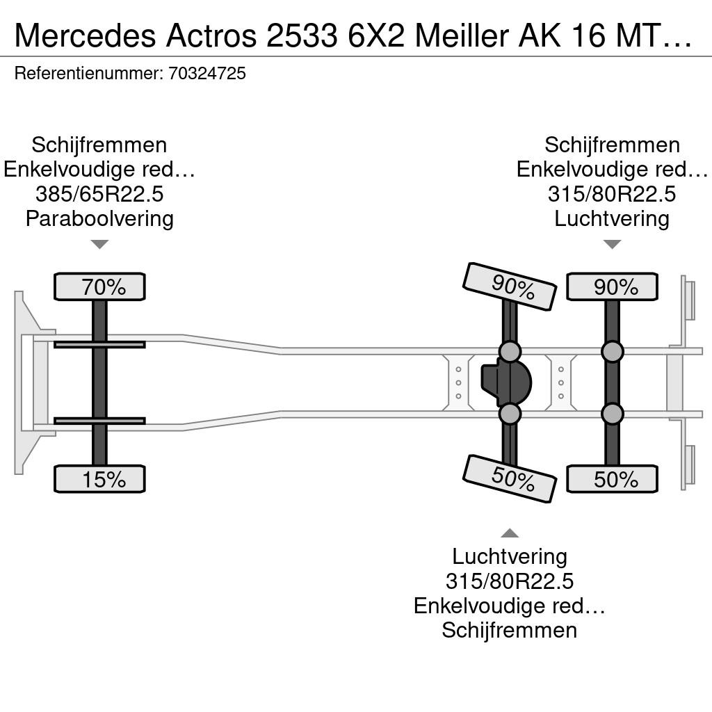 Mercedes-Benz Actros 2533 6X2 Meiller AK 16 MT Absetzkipper stee Nostovarsi-vaihtolavakuorma-autot