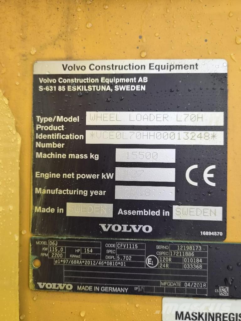 Volvo L70H Wheel loaders