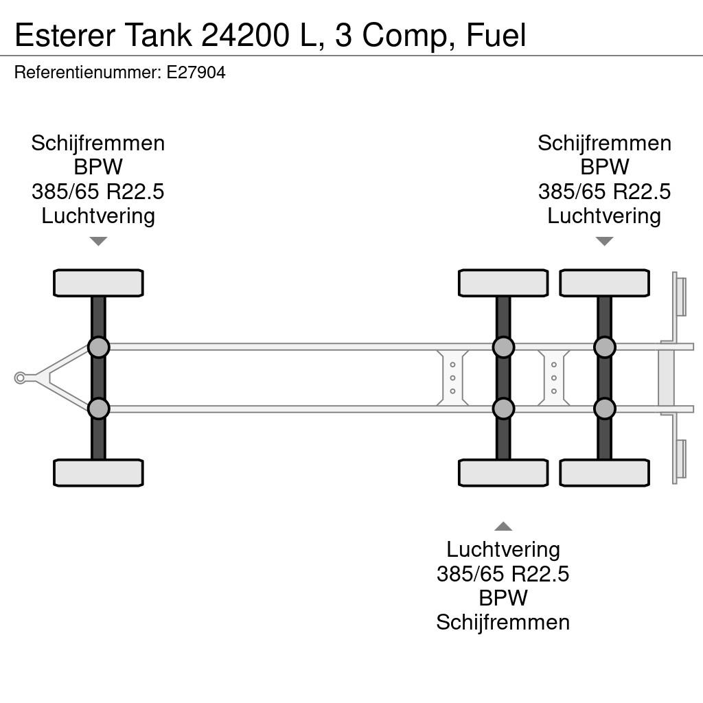 Esterer Tank 24200 L, 3 Comp, Fuel Tsisternhaagised
