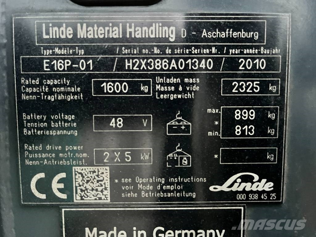 Linde E16P-1 V-4147 OB Elektromos targoncák