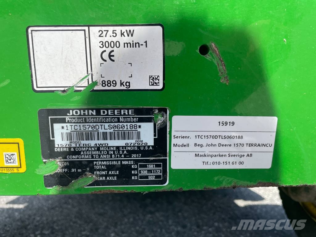 John Deere 1570 AWD TERRAINCUT Päältäajettavat ruohonleikkurit