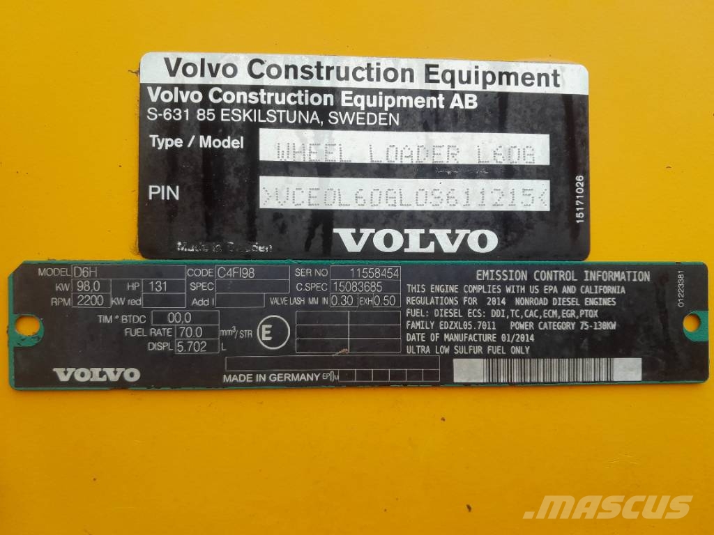 Volvo L 60 G Utovarivači na točkove