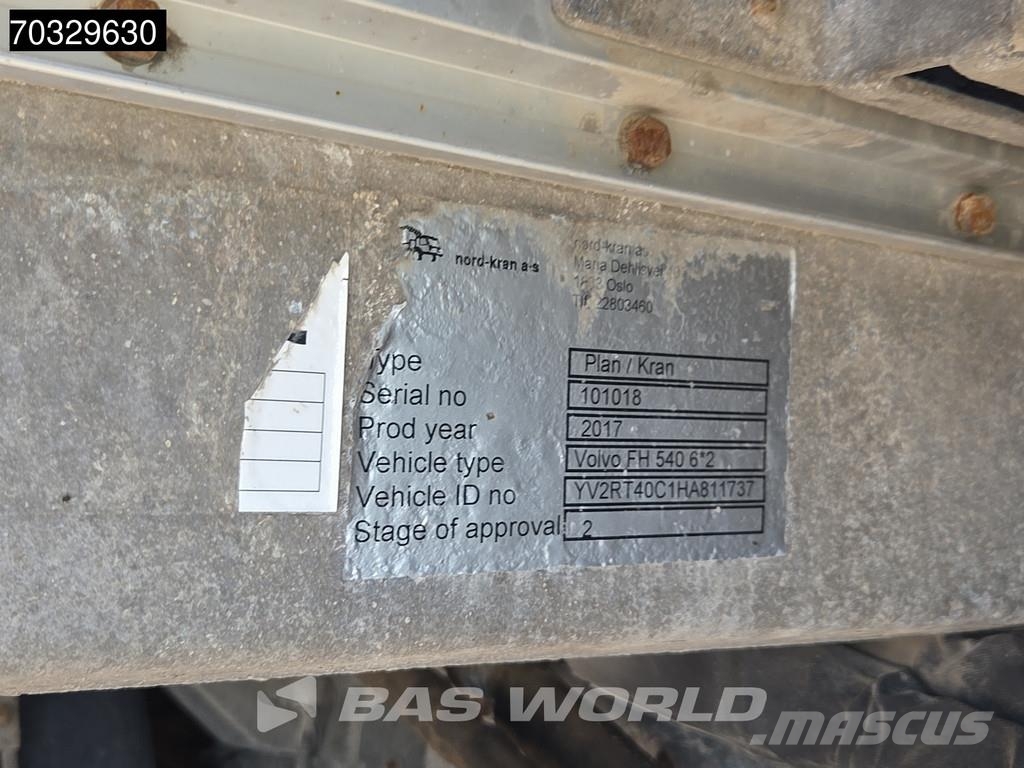 Volvo FH 500 FH 6X2 FASSI F195A 2.25 E-Dynamic Kran VEB+ Ciężarówki typu Platforma / Skrzynia