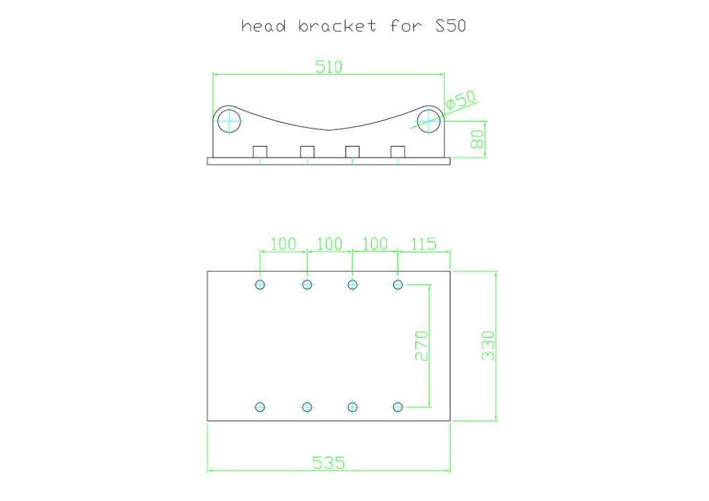 Head bracket S50 Mini ekskavatori < 7 t