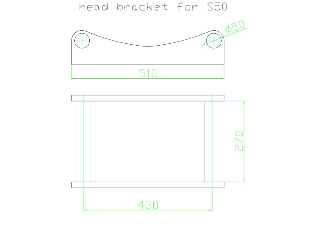 Head bracket S50 Mini ekskavatori < 7 t