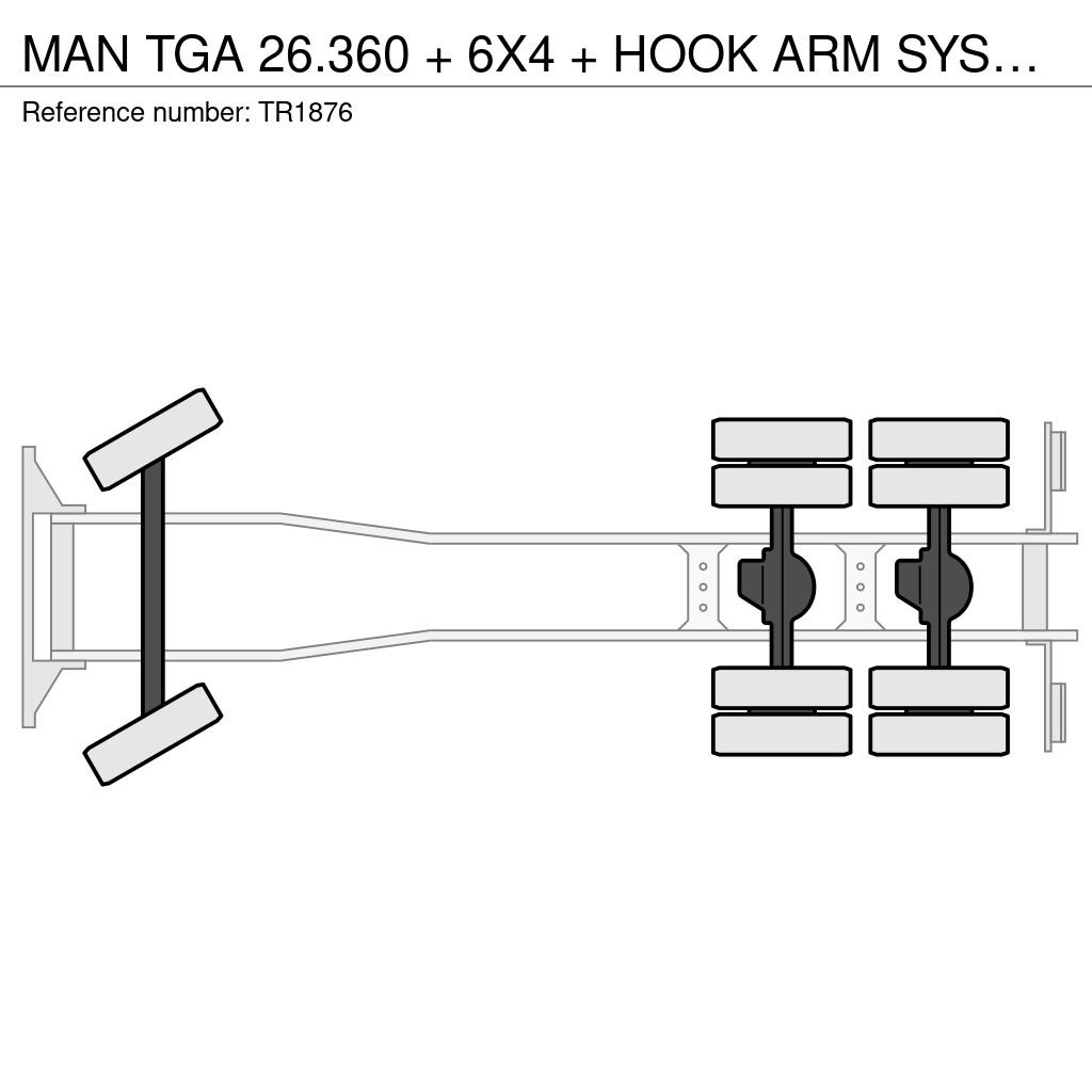 MAN TGA 26.360 + 6X4 + HOOK ARM SYSTEM + MANUAL + BIG 吊鉤式起重車