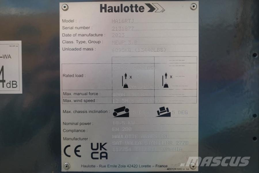 Haulotte HA16RTJ Valid Inspection, *Guarantee! Diesel, 4x4 Kuukulkijat