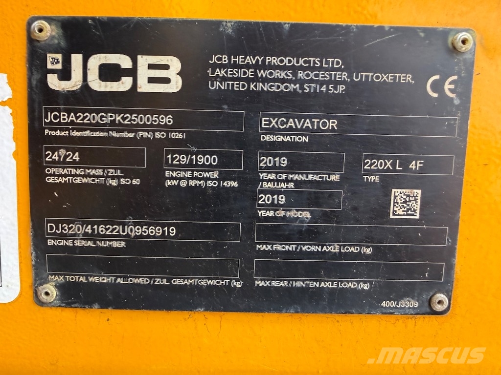 JCB 220 XL 4F - 220X LC - 220XL - 220X L4F Rupsgraafmachines