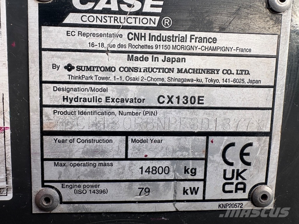 CASE CX 130 E Crawler excavators