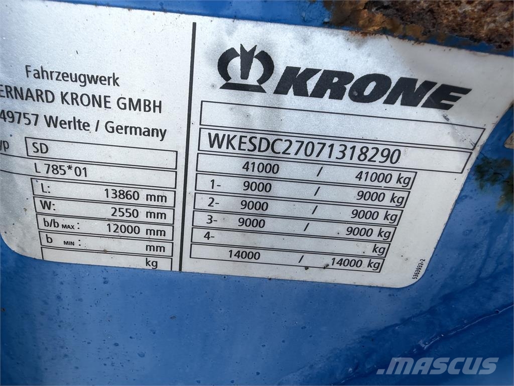 VIN 290 - KRONE SD ELTUS PLUS nosič kontajnerov VIN 29 Грузовики-Контейнеровозы