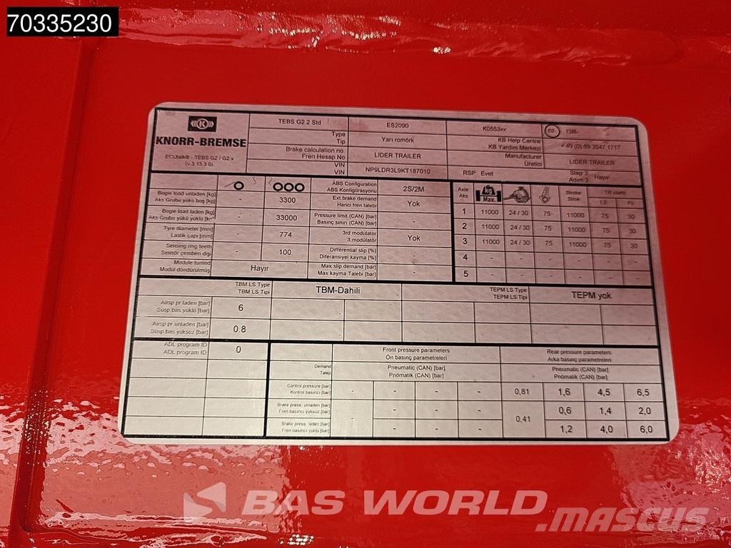 Lider Yar? römork 3 axles New 1xSteering 1x Liftaxle Ram Semirimorchi Ribassati