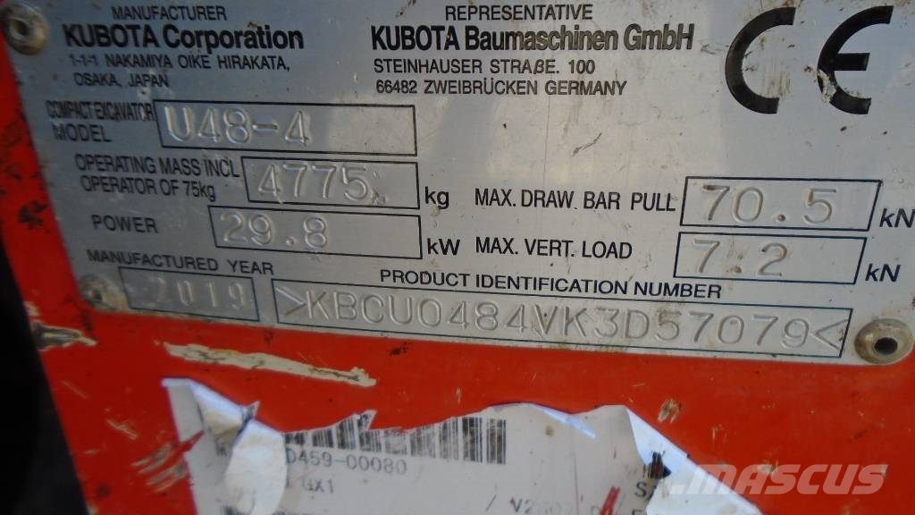 Kubota U 48-4 Mini bageri < 7t