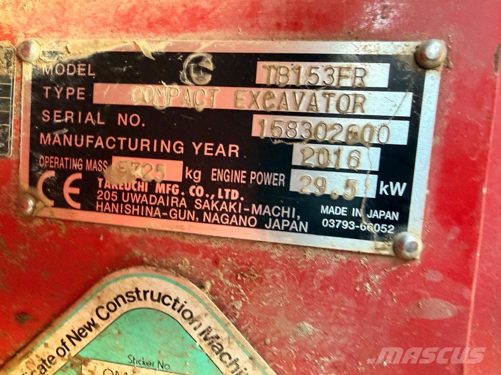 Takeuchi TB 153 FR Miniescavatori