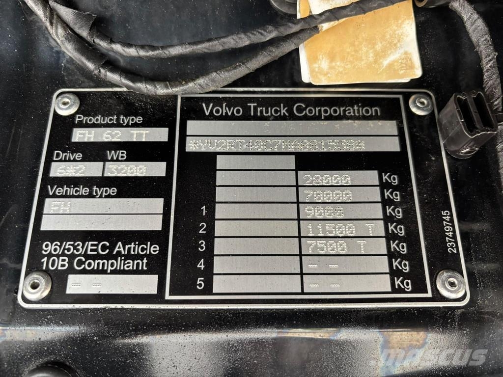 Volvo FH 500 6x2 GLOBE XL / ADR / RETARDER / DOUBLE BOGI Dragbilar