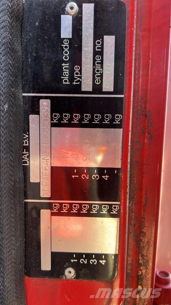 DAF 1700 ATI (FIRETRUCK / 60.000 KM / MANUAL PUMP / PO Brandbilar