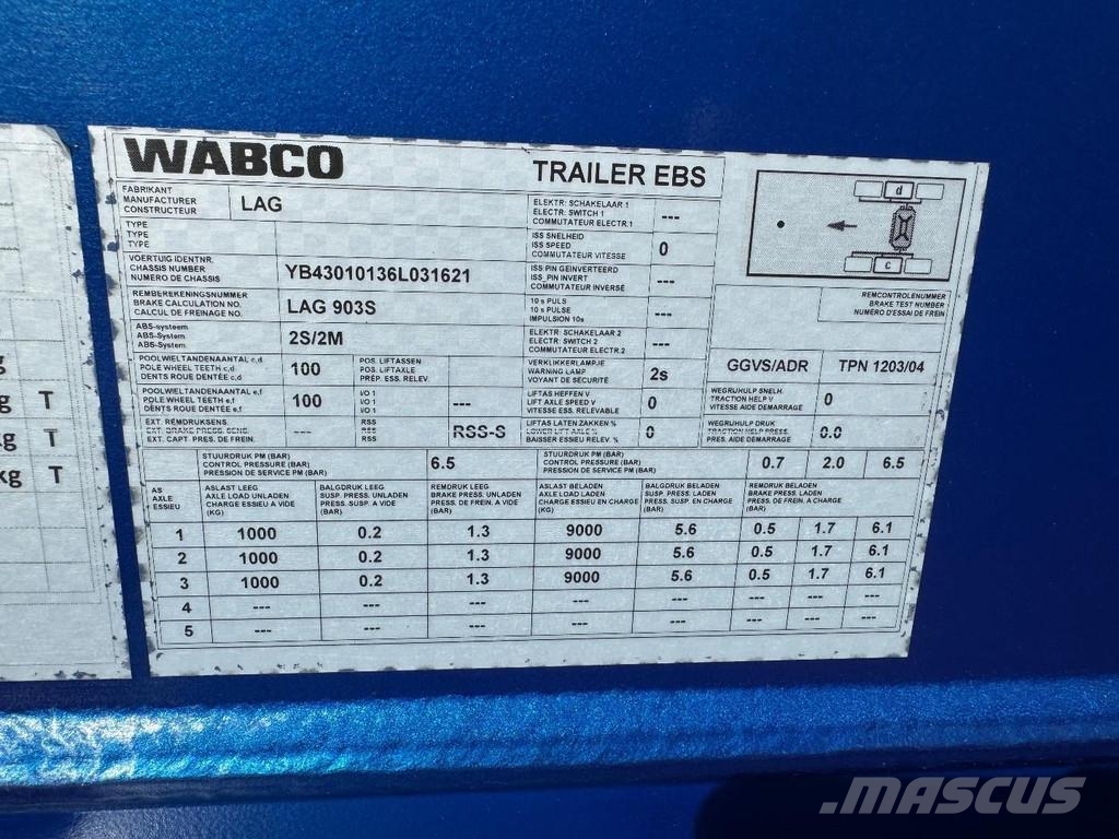 LAG O-3-40 02 3 AXLE - 61.000 LITER TANK - KIPPER Autocisternas