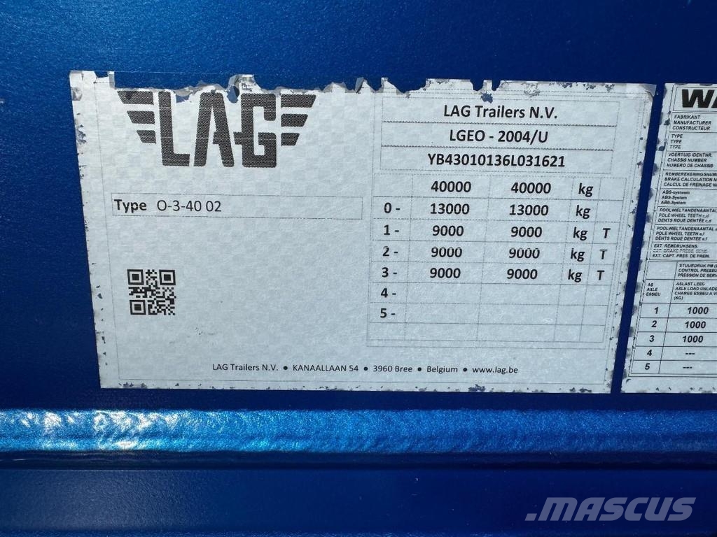 LAG O-3-40 02 3 AXLE - 61.000 LITER TANK - KIPPER Autocisternas