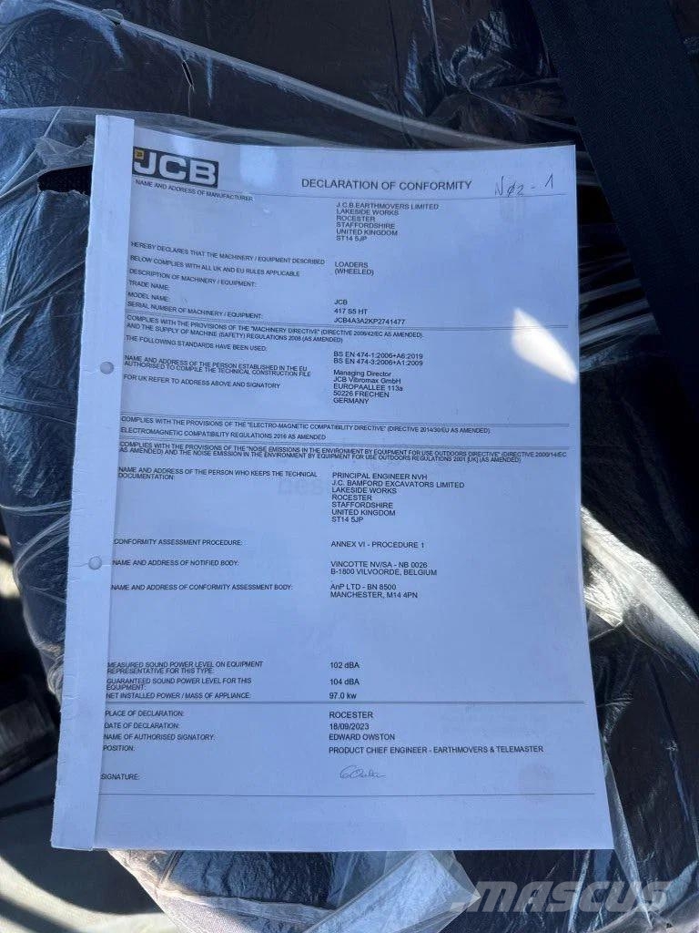 JCB 417HT Stage V 2023! Hjullastare