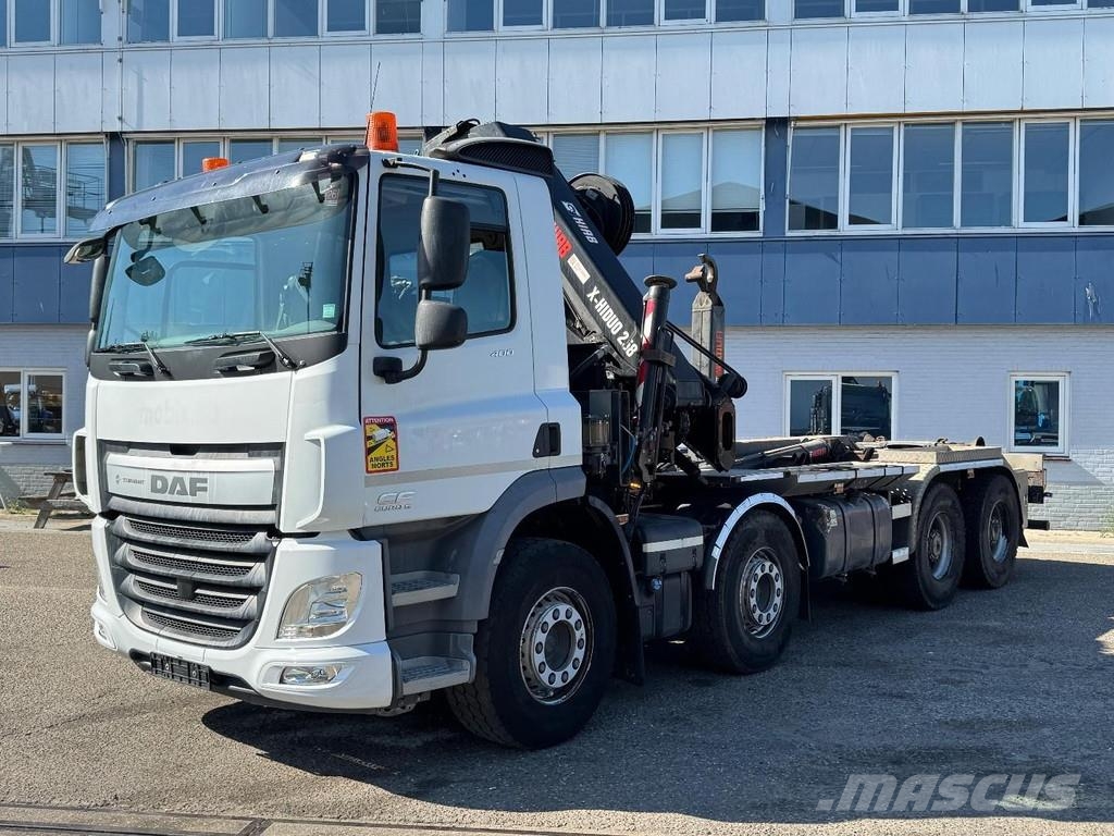 DAF CF 400 8X4 EURO 6 + HIAB X-HIDUO 256EP-4 + REMOTE Hákový nosič kontejnerů