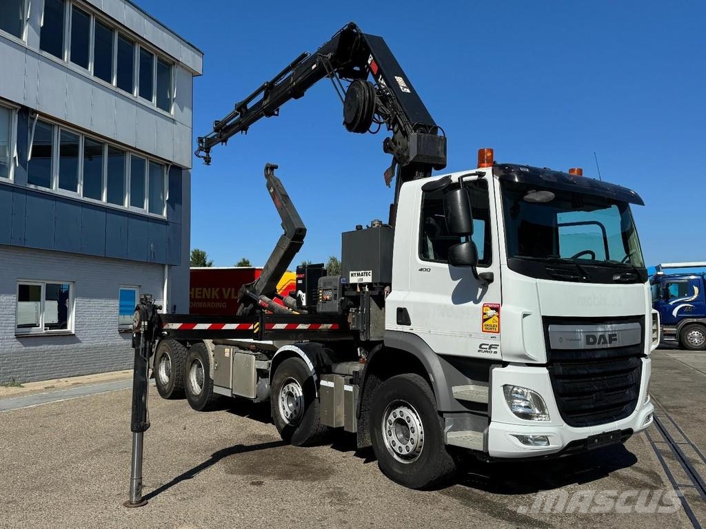DAF CF 400 8X4 EURO 6 + HIAB X-HIDUO 256EP-4 + REMOTE Hákový nosič kontejnerů
