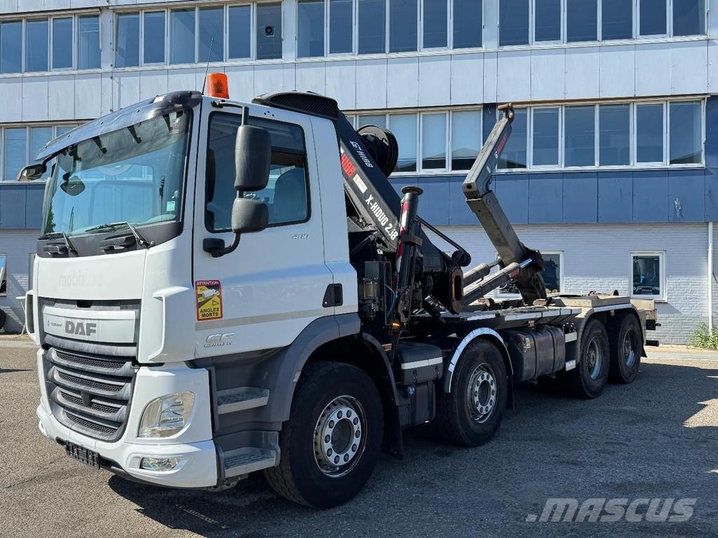 DAF CF 400 8X4 EURO 6 + HIAB X-HIDUO 256EP-4 + REMOTE Hákový nosič kontejnerů