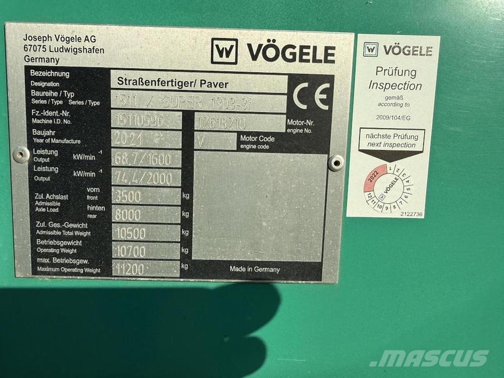 Vögele S 1303-3i Asfalttikoneet