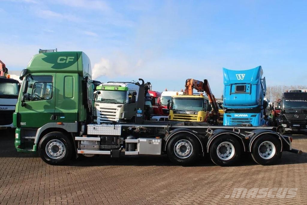 DAF CF 85.460 8X4 + 30 TON VDL hook + euro 5 Rol kiper kamioni sa kukom za podizanje tereta
