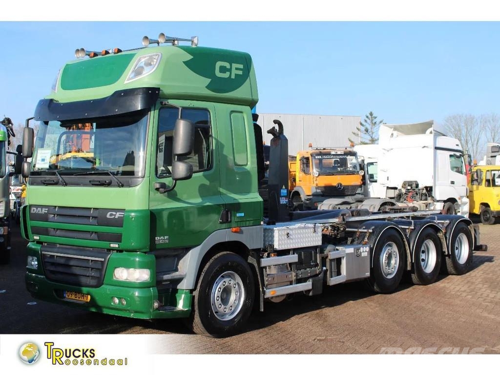 DAF CF 85.460 8X4 + 30 TON VDL hook + euro 5 Rol kiper kamioni sa kukom za podizanje tereta