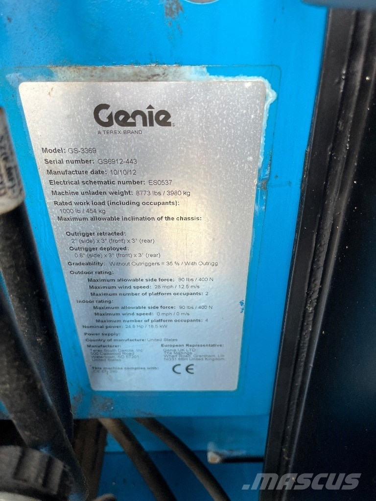 Genie GS 3369 RT Ανυψωτήρες ψαλιδωτής άρθρωσης