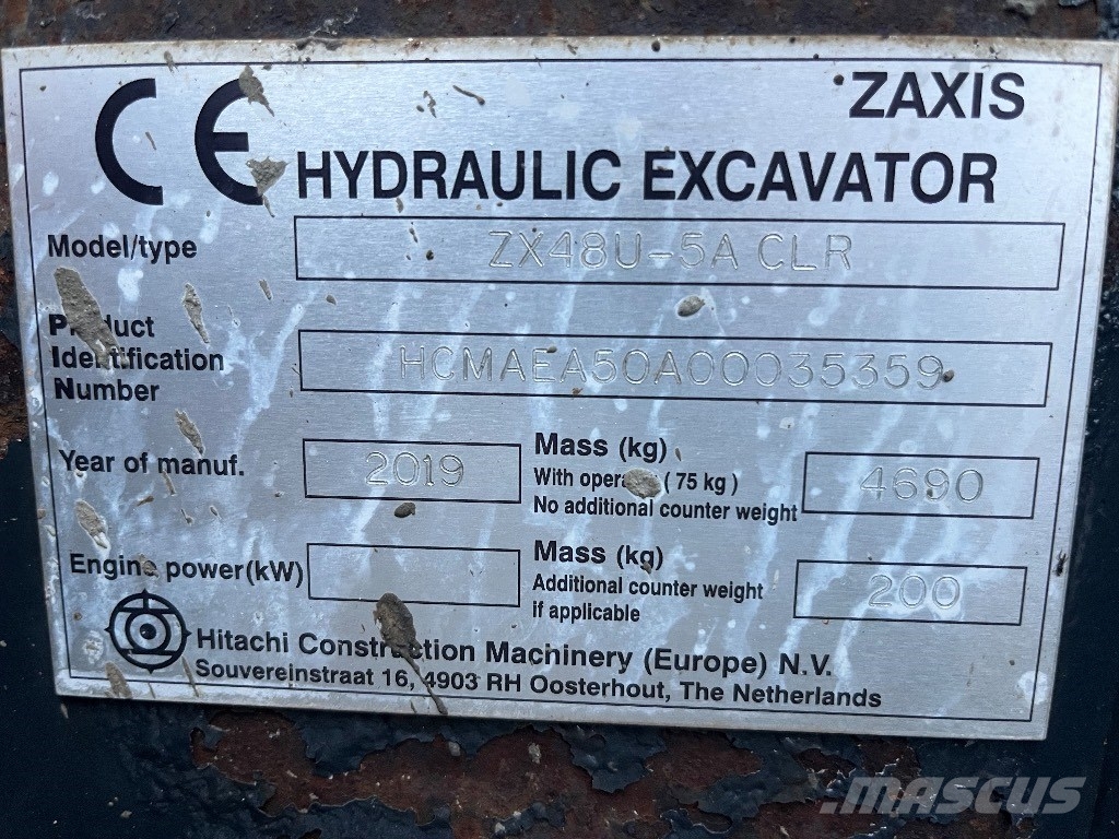 Hitachi ZX 48 U-5A Mini excavators < 7t (Mini diggers)