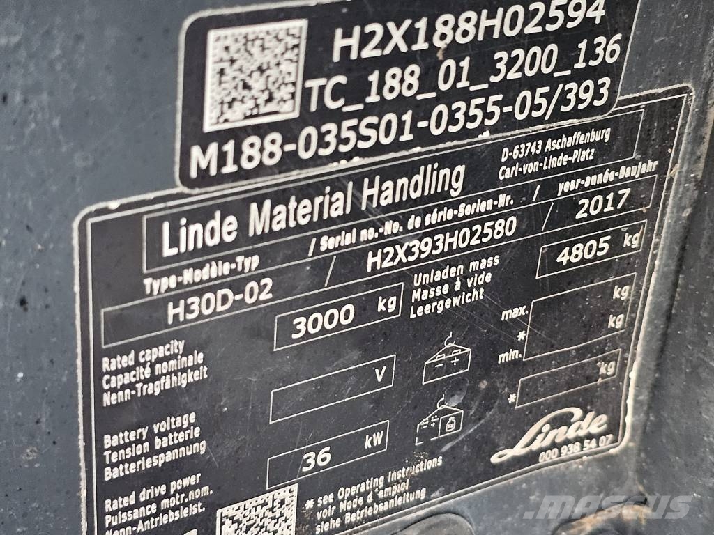 Linde H30D-02 nur 4941h شاحنات الديزل