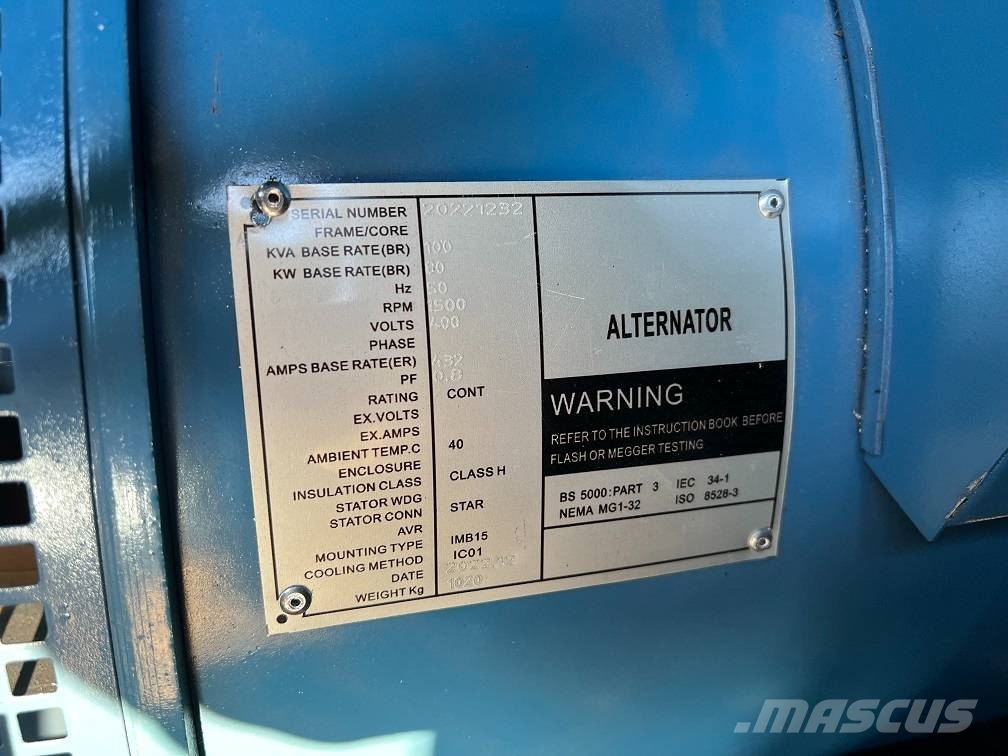 Ricardo 100kva (80KW) silent generator 3 phase 50hz 400v Dieselgeneraattorit