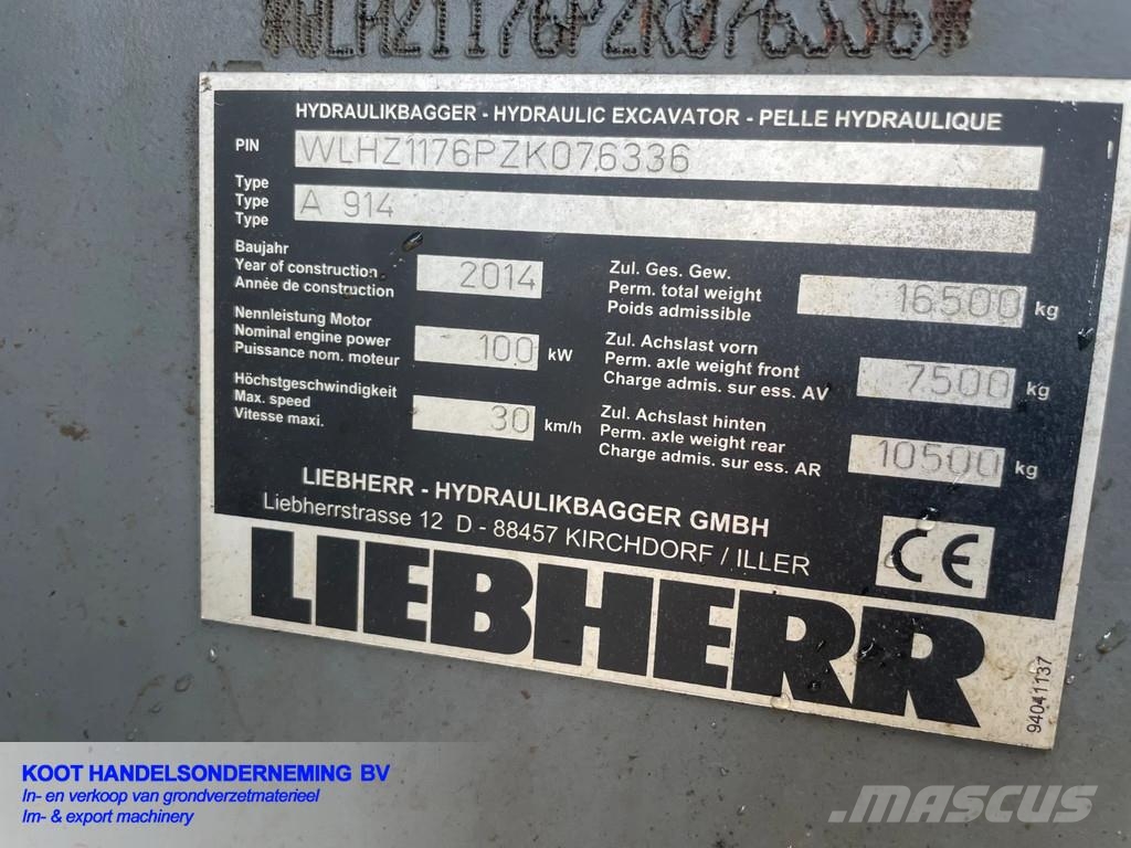 Liebherr A914 A 914 +DKS (Top condition) Wielgraafmachines