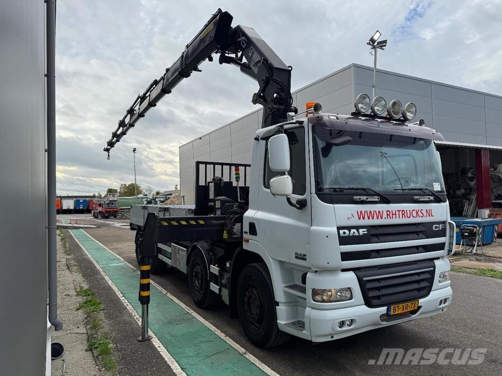 DAF CF 85.360 8x2 + HIAB 422E8 + REMOTE CONTROL Flatbed / Dropside trucks