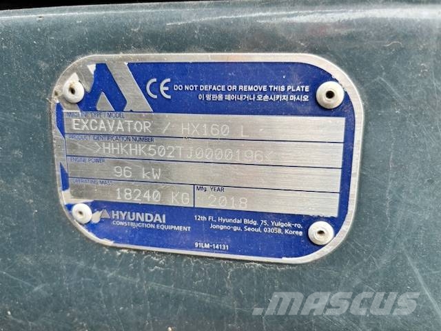 Hyundai HX 160 L /  ENGCON, RASVARI, LÄMMITIN Excavadoras sobre orugas