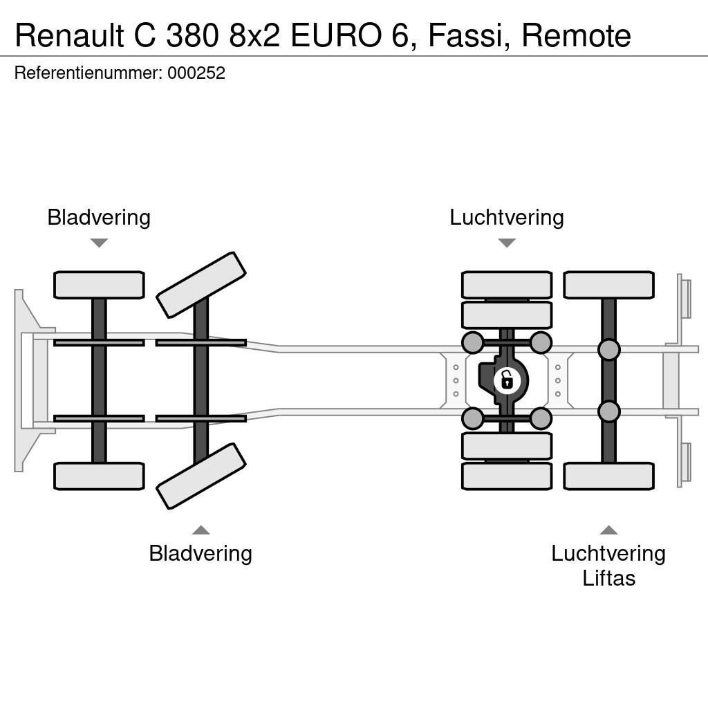 Renault C 380 8x2 EURO 6, Fassi, Remote Platte bakwagens