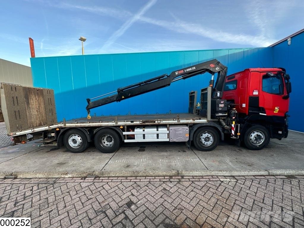 Renault C 380 8x2 EURO 6, Fassi, Remote Platte bakwagens