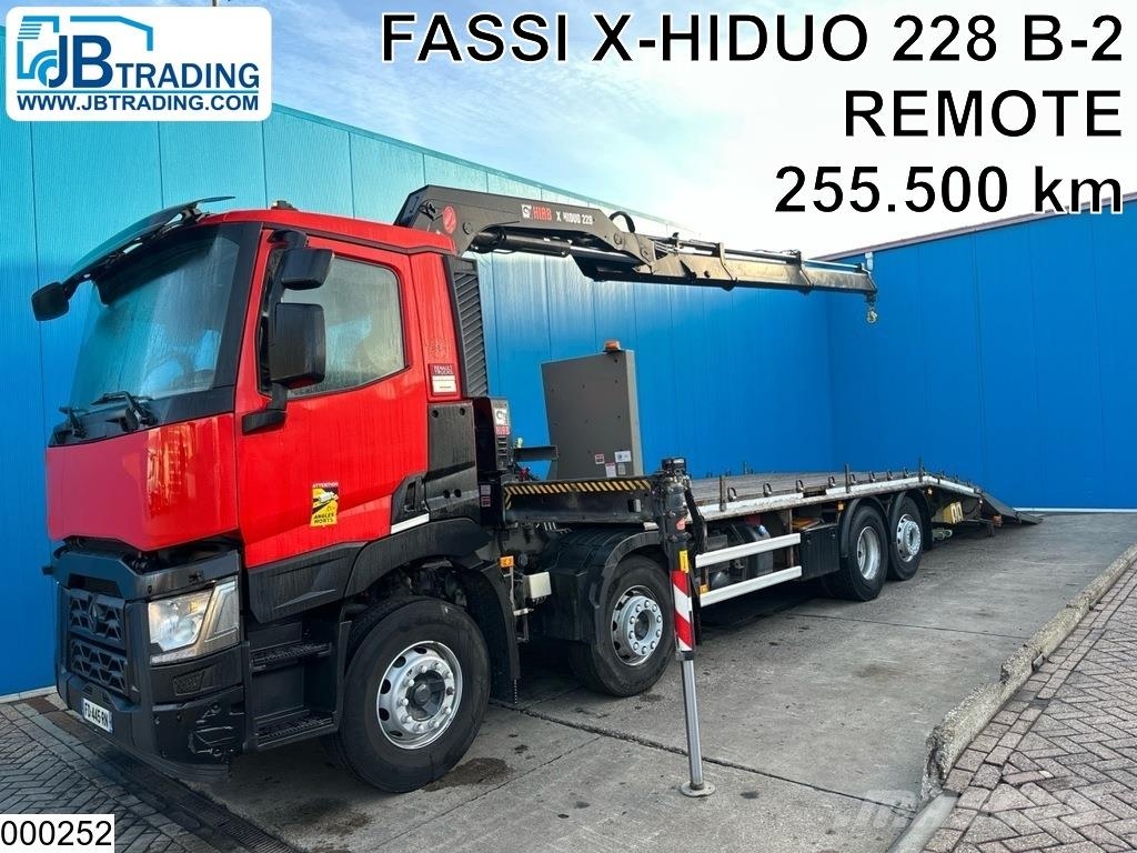 Renault C 380 8x2 EURO 6, Fassi, Remote Platte bakwagens