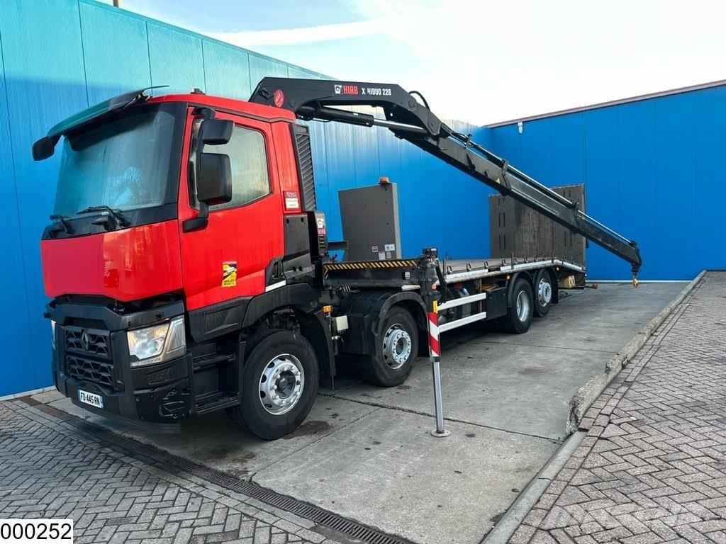 Renault C 380 8x2 EURO 6, Fassi, Remote Platte bakwagens