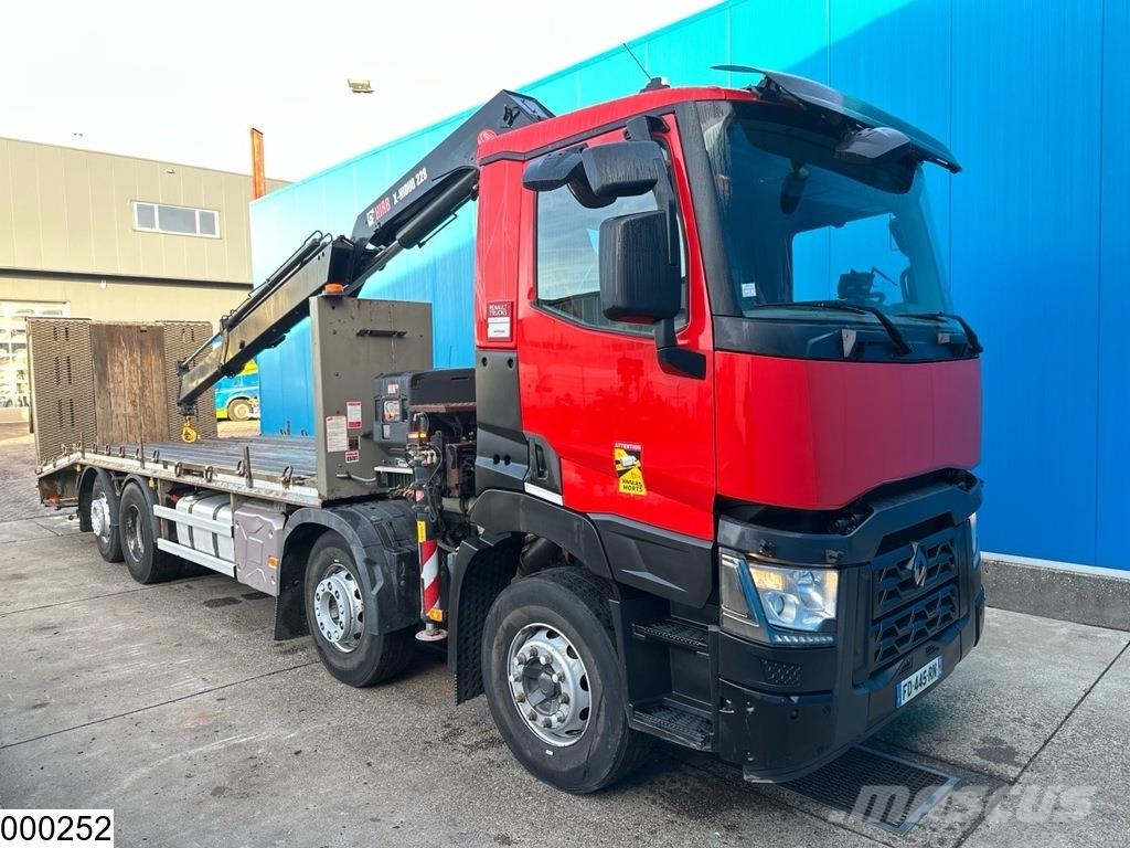 Renault C 380 8x2 EURO 6, Fassi, Remote Platte bakwagens
