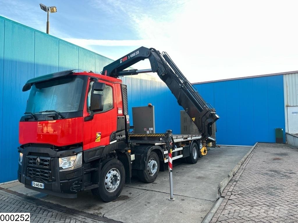 Renault C 380 8x2 EURO 6, Fassi, Remote Platte bakwagens