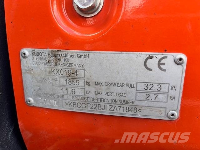 Kubota KX 019-4 / Engcon ,Luiskak,Kuokkak,Kaapelik Mini excavators < 7t (Mini diggers)