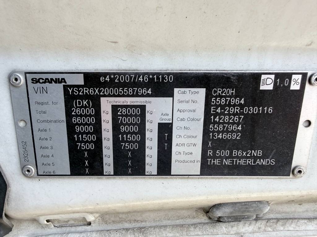 Scania R500 NGS 6x2 26 m3 Silo - Compressor - Retarder Tankbiler