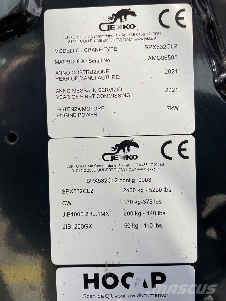 Jekko SPX 532CL-2 SOLD 小型起重機
