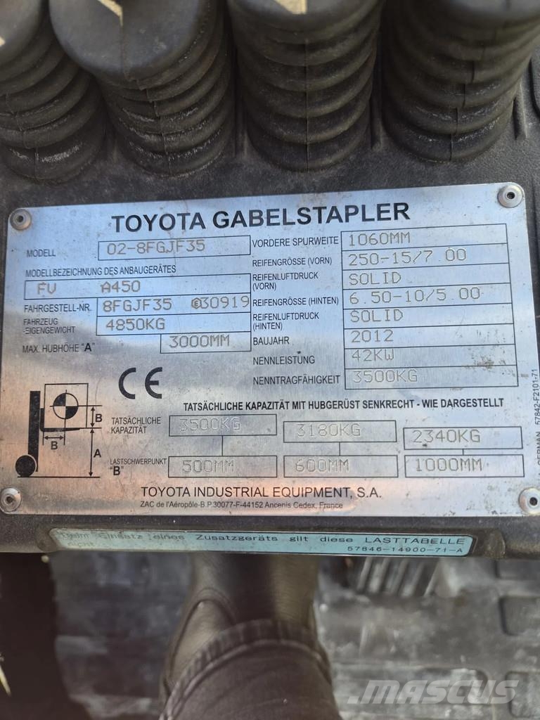 Toyota 02-8FG 02-8FGJF35 Gāzes autoiekrāvēji (LPG)