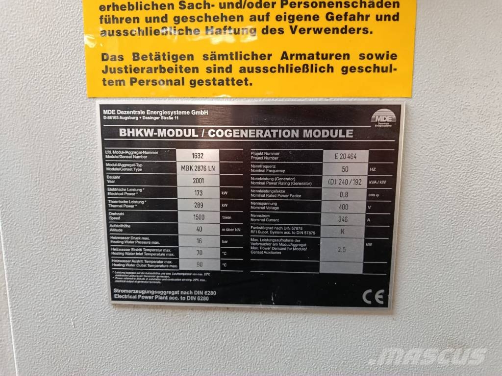  MDE MBK 2876 LN Dujų generatoriai